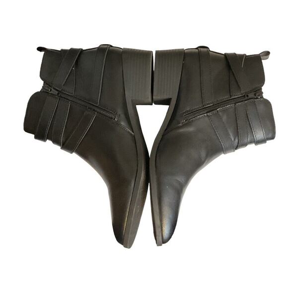 Sun + Stone Boots Women's Black Size 9.5M Buckle Zip up Ankle Shoes - Picture 10 of 11